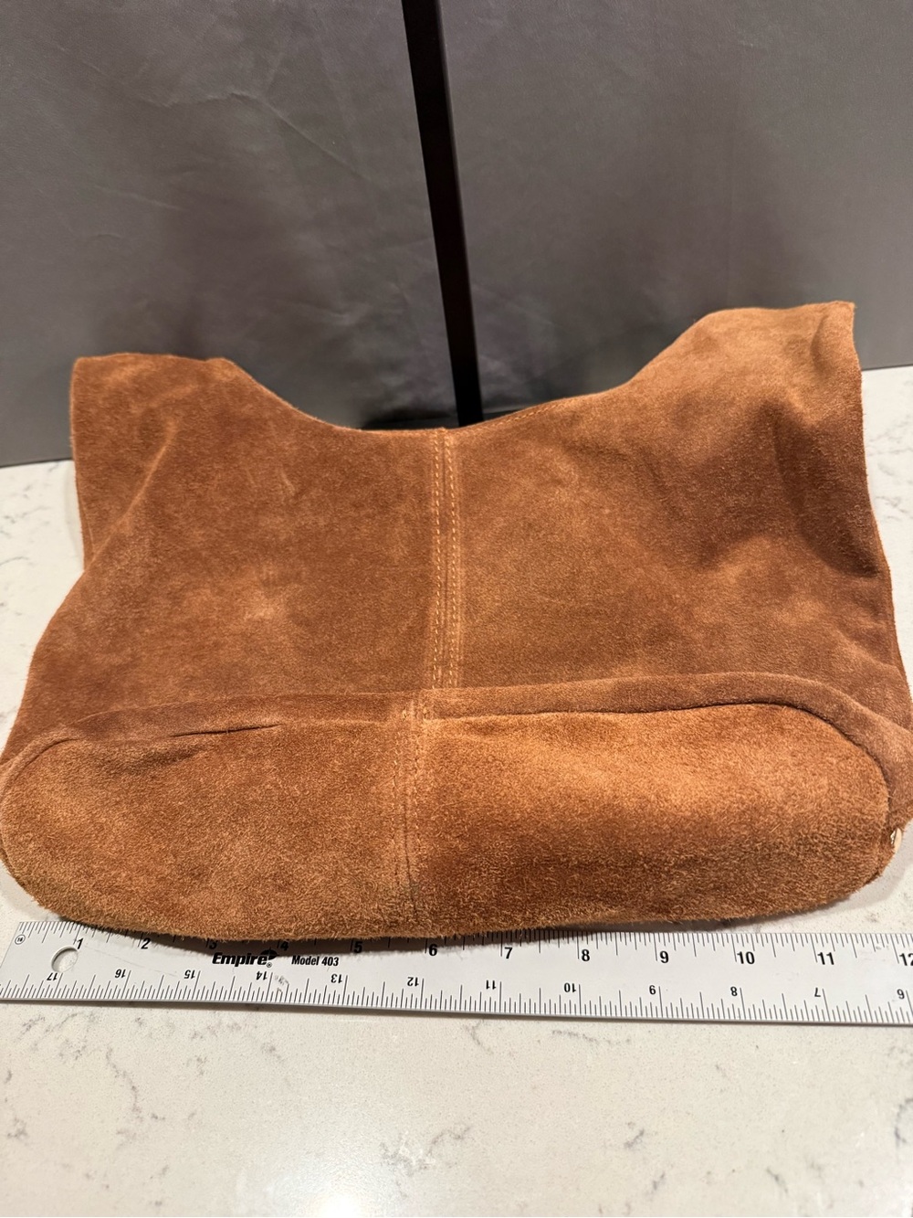 Tan Suede Studded Shoulder Hobo Bag - Unbranded - Picture 11 of 16